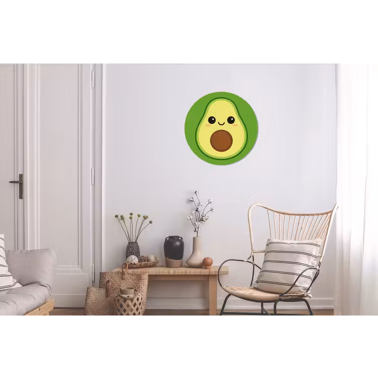 Avocado - Groen - Speels Wandcirkel aluminium klein -woonkamer