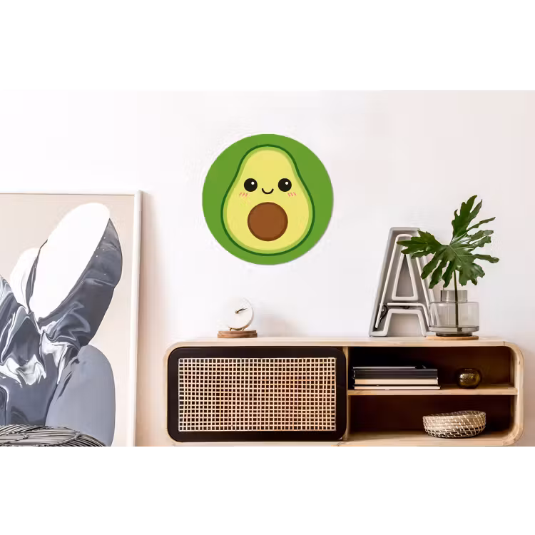 Avocado - Groen - Speels Wandcirkel aluminium klein -kantoor