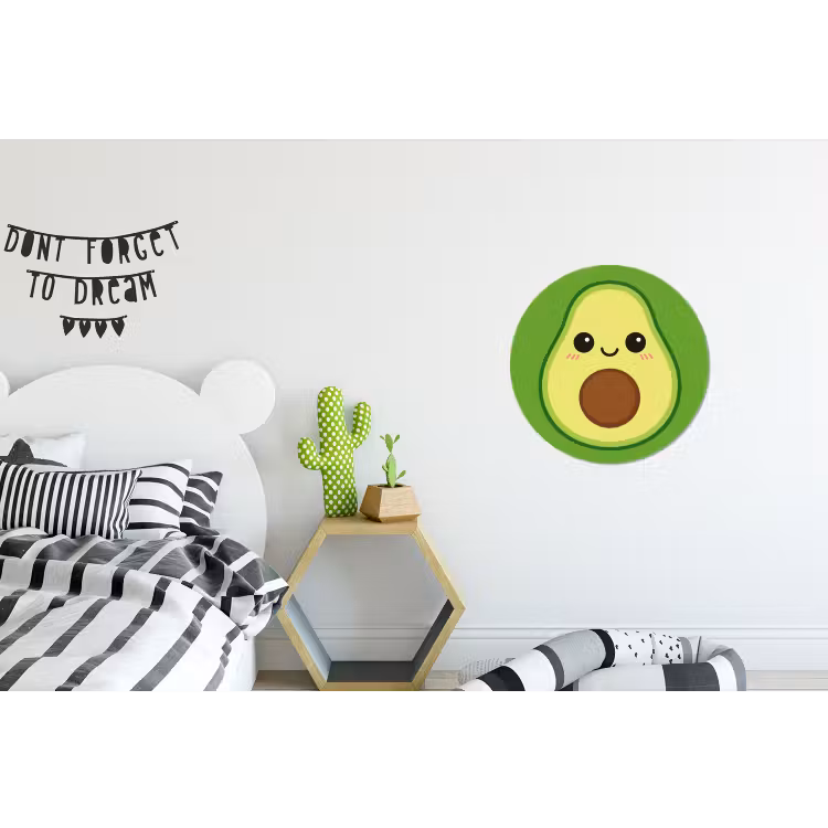 Avocado - Groen - Speels Wandcirkel aluminium klein -kinderkamer