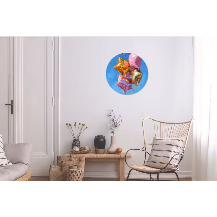 Ballonnen - Goud - Stervorm - Roze Wandcirkel aluminium klein -woonkamer