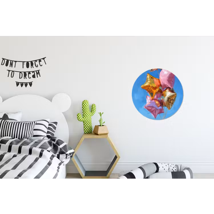 Ballonnen - Goud - Stervorm - Roze Wandcirkel aluminium klein -kinderkamer