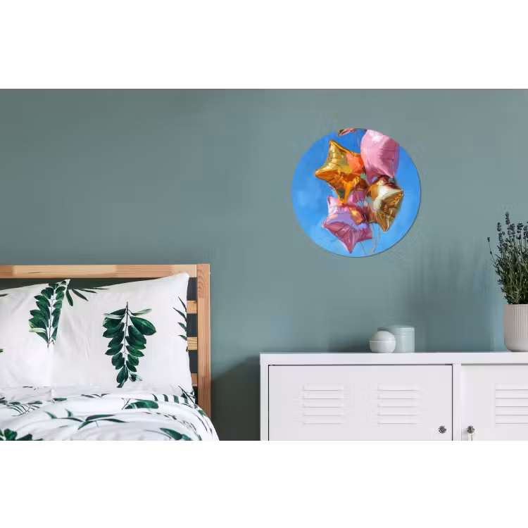 Ballonnen - Goud - Stervorm - Roze Wandcirkel aluminium klein -slaapkamer