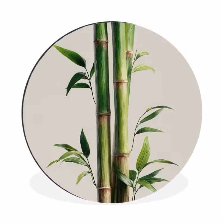 Bamboestengels - Sierlijk - Groen Wandcirkel aluminium klein -3d