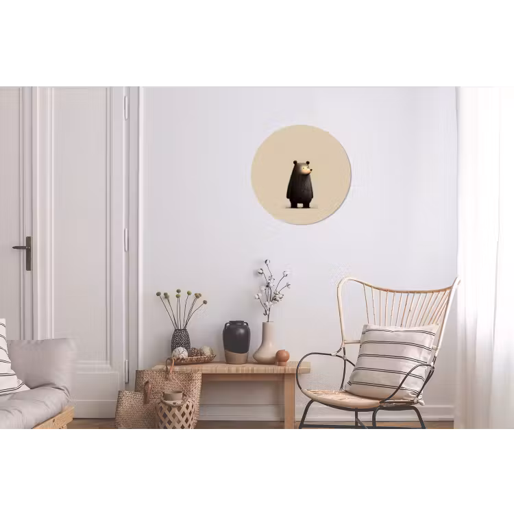 Beer - Donkerbruin - Minimalistisch Wandcirkel aluminium klein -woonkamer