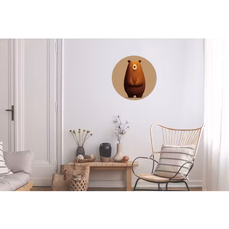 Beer - Minimalistisch - Bruin Wandcirkel aluminium klein -woonkamer
