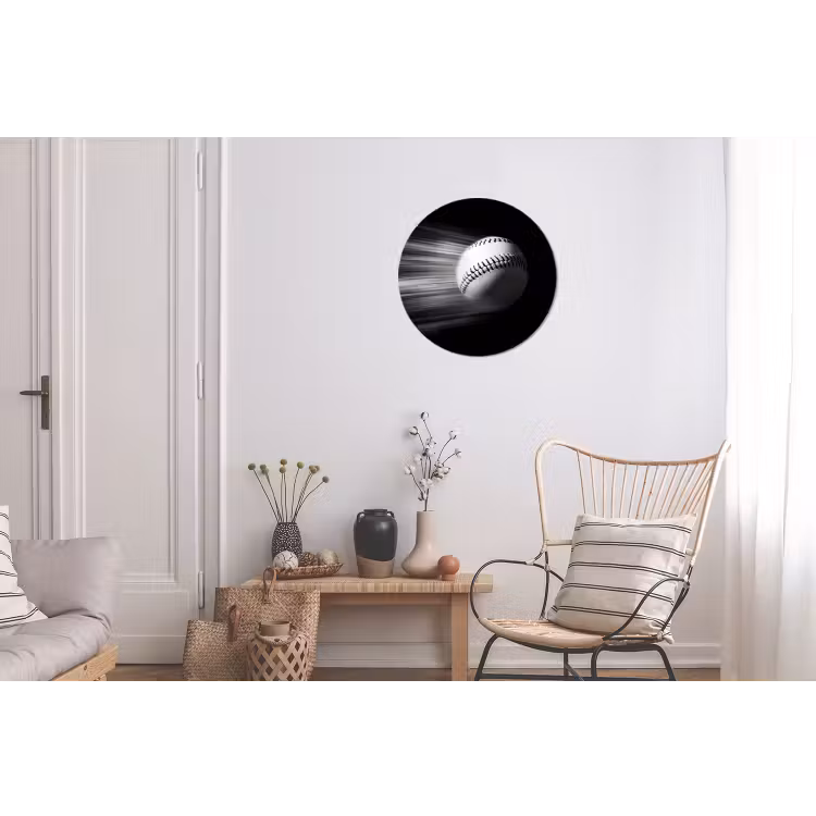 Honkbal - Wit - Vliegt Wandcirkel aluminium klein -woonkamer