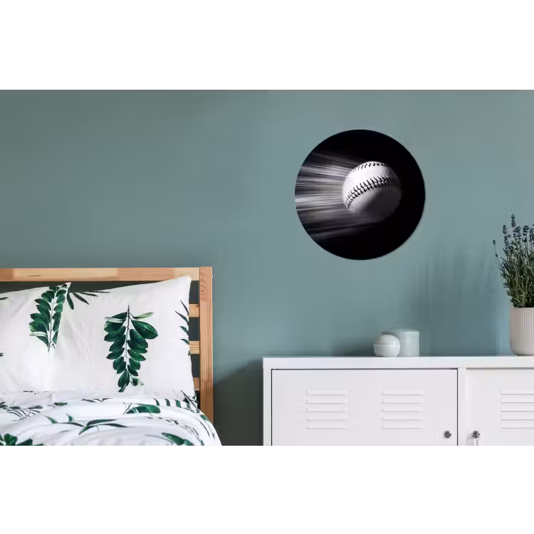 Honkbal - Wit - Vliegt Wandcirkel aluminium klein -slaapkamer