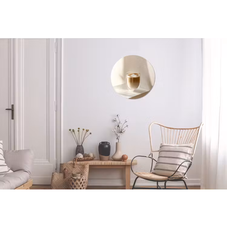 Mok - Latte - Minimalistisch - Schaduw Wandcirkel aluminium klein -woonkamer