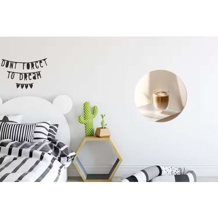 Mok - Latte - Minimalistisch - Schaduw Wandcirkel aluminium klein -kinderkamer