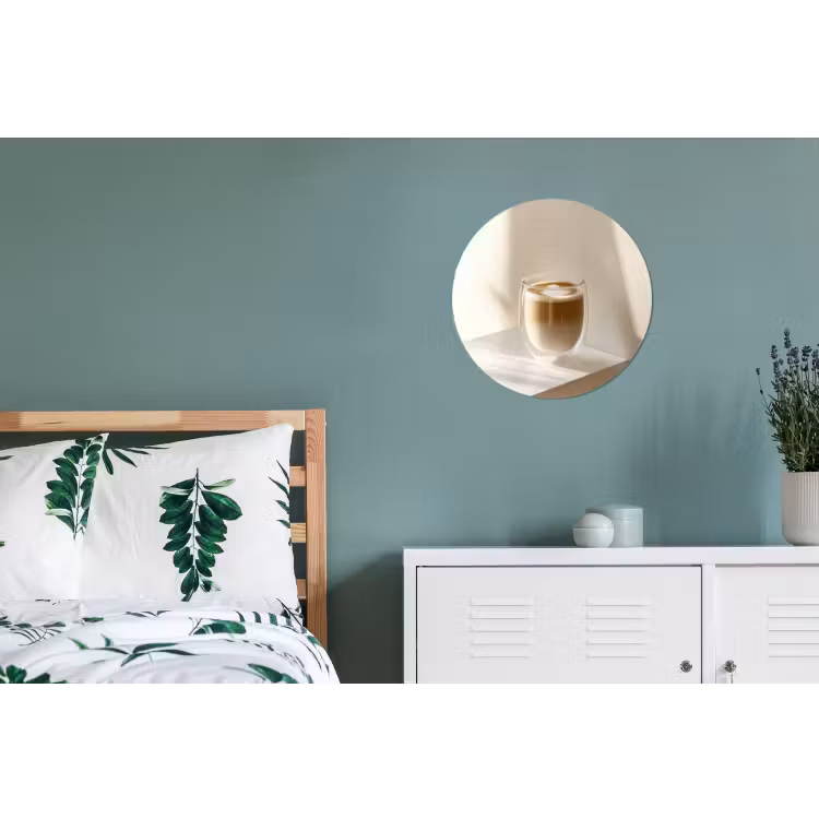 Mok - Latte - Minimalistisch - Schaduw Wandcirkel aluminium klein -slaapkamer