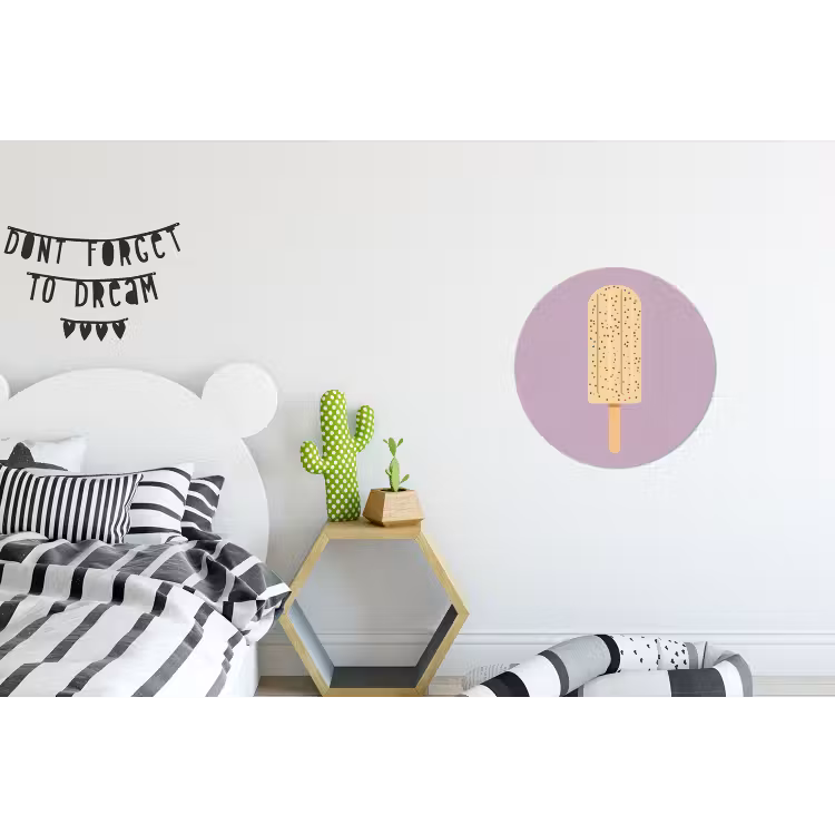 Beige - Ijsje - Spikkels Wandcirkel aluminium klein -kinderkamer