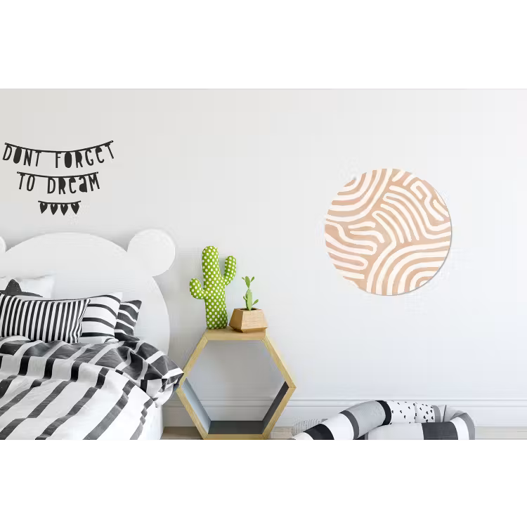 Beige - Aardspatroon Wandcirkel aluminium klein -kinderkamer