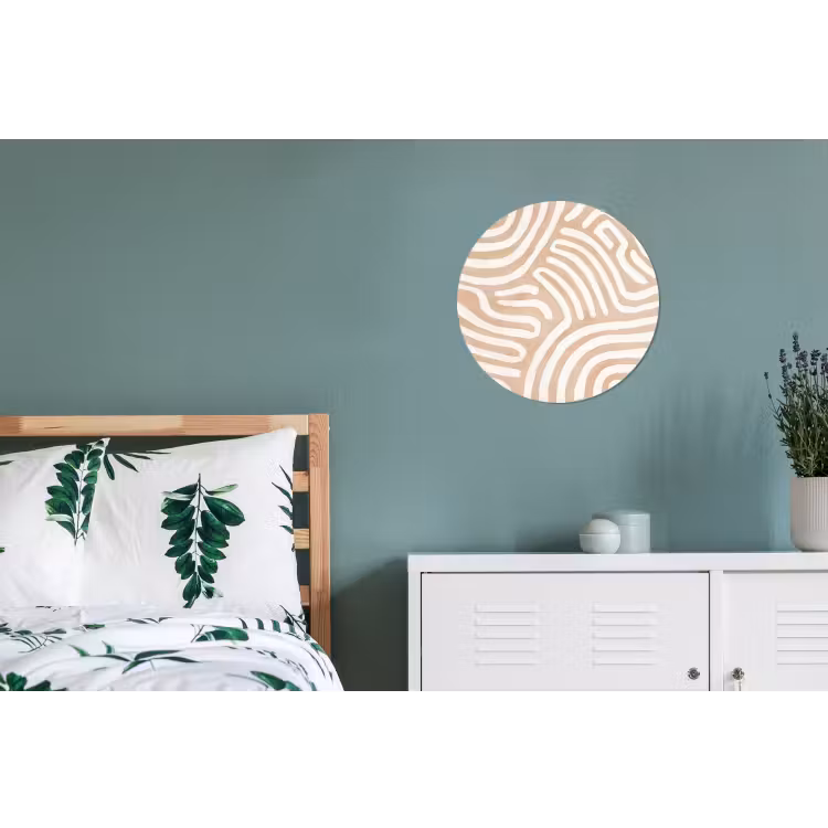 Beige - Aardspatroon Wandcirkel aluminium klein -slaapkamer