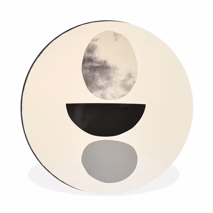 Beige - Japandi - Wabi sabi Wandcirkel aluminium klein -3d