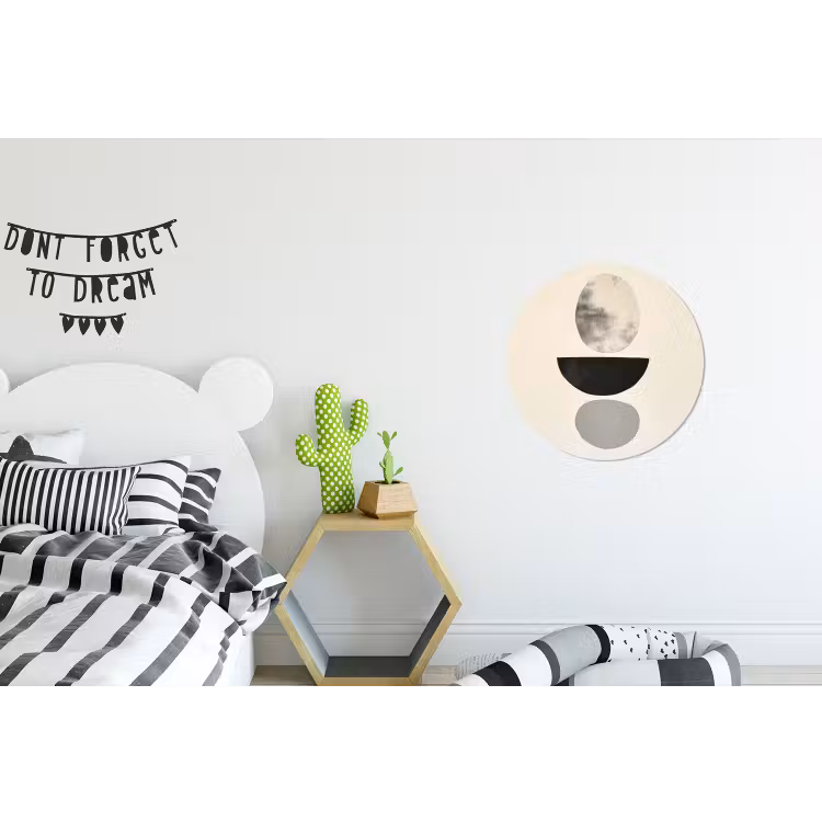 Beige - Japandi - Wabi sabi Wandcirkel aluminium klein -kinderkamer