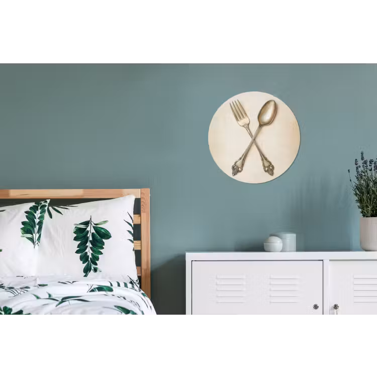 Beige - Vintage - Bestek Wandcirkel aluminium klein -slaapkamer
