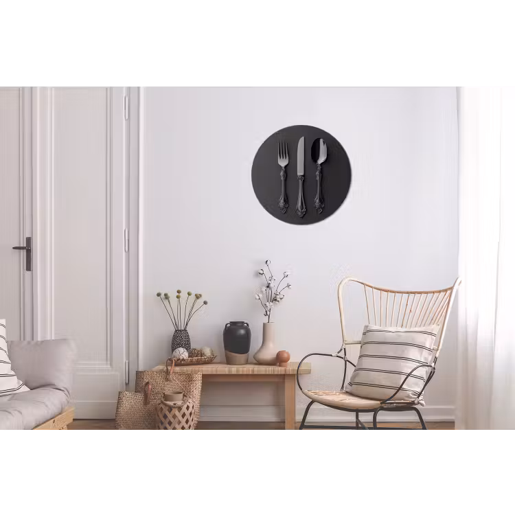 Bestek - Zwart Wandcirkel aluminium klein -woonkamer