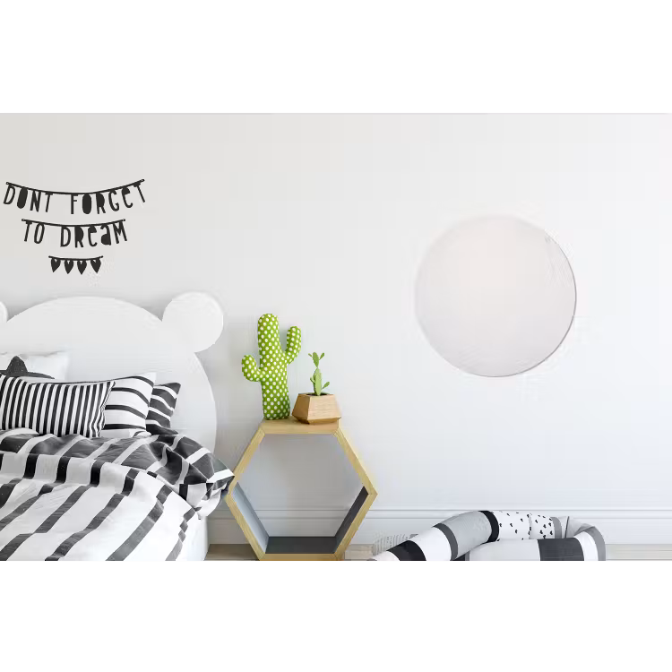 Beton - Wit - Modern Wandcirkel aluminium klein -kinderkamer