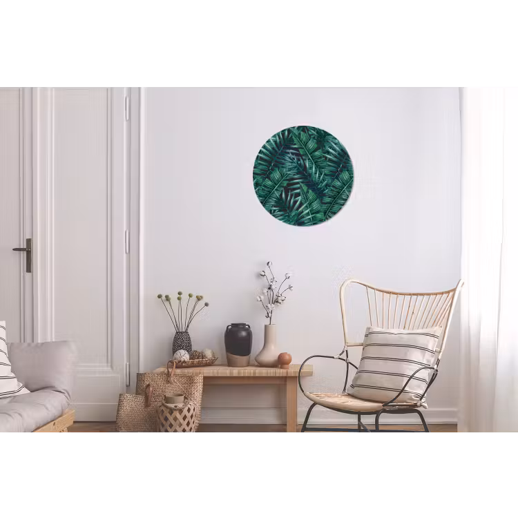 Bladeren - Inductie beschermer - Jungle - Tropical Wandcirkel aluminium klein -woonkamer