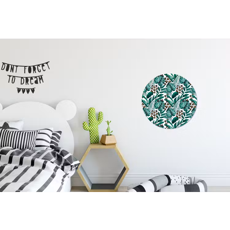 Bladeren - Tropisch - Jungle Wandcirkel aluminium klein -kinderkamer