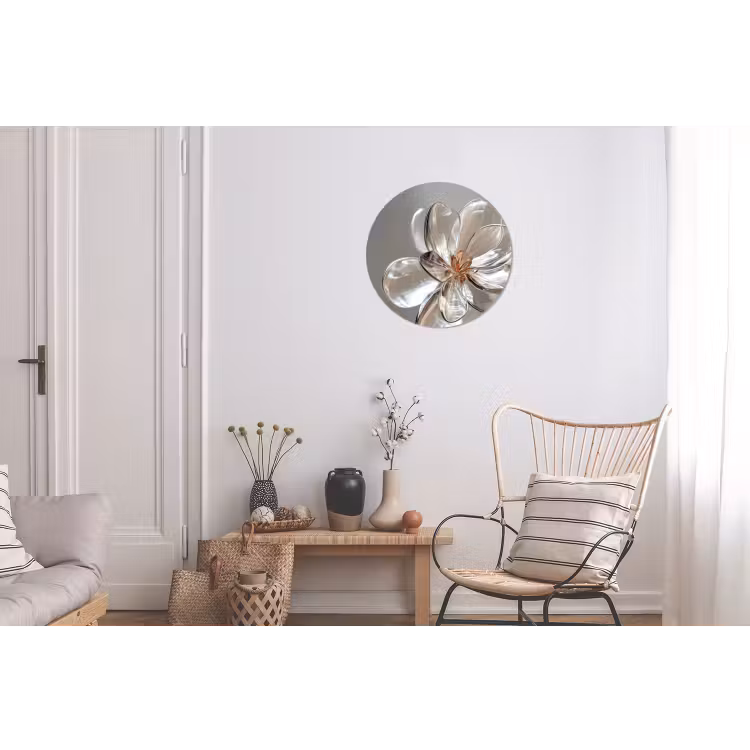 Bloem - Glazen - Doorzichtig Wandcirkel aluminium klein -woonkamer
