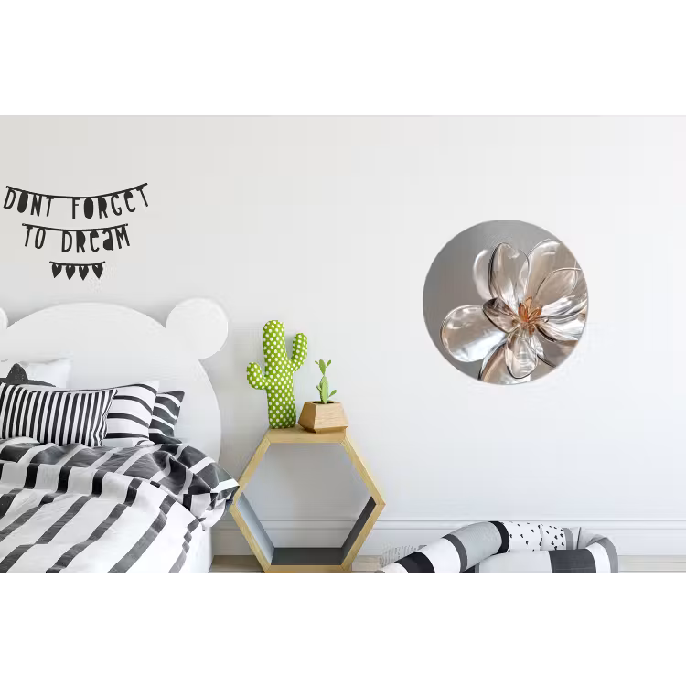 Bloem - Glazen - Doorzichtig Wandcirkel aluminium klein -kinderkamer