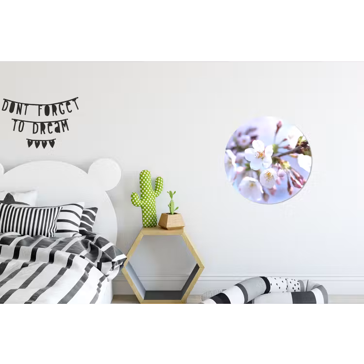 Bloemen - Sakura - Tak - Bloesem takken Wandcirkel aluminium klein -kinderkamer