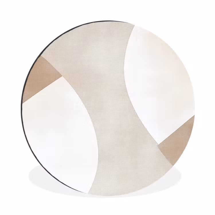 Bruin - Japandi - Abstract Wandcirkel aluminium klein -3d