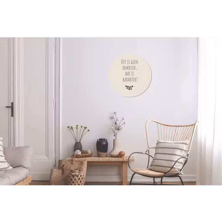 Bruin - Minimalistisch - Quote - Zomer Wandcirkel aluminium klein -woonkamer