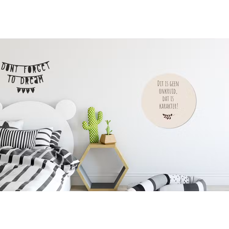 Bruin - Minimalistisch - Quote - Zomer Wandcirkel aluminium klein -kinderkamer