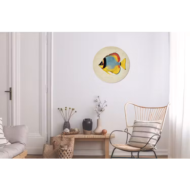 Kleurrijk - Vis - Schubben - Illustratie Wandcirkel aluminium klein -woonkamer