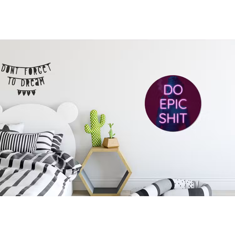 Buste - Neon - LED - Letters Wandcirkel aluminium klein -kinderkamer