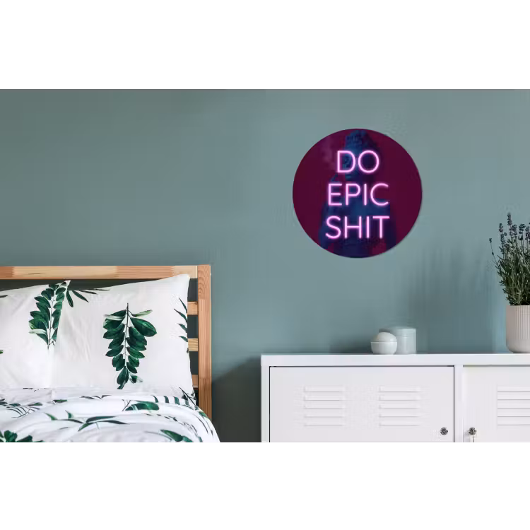 Buste - Neon - LED - Letters Wandcirkel aluminium klein -slaapkamer