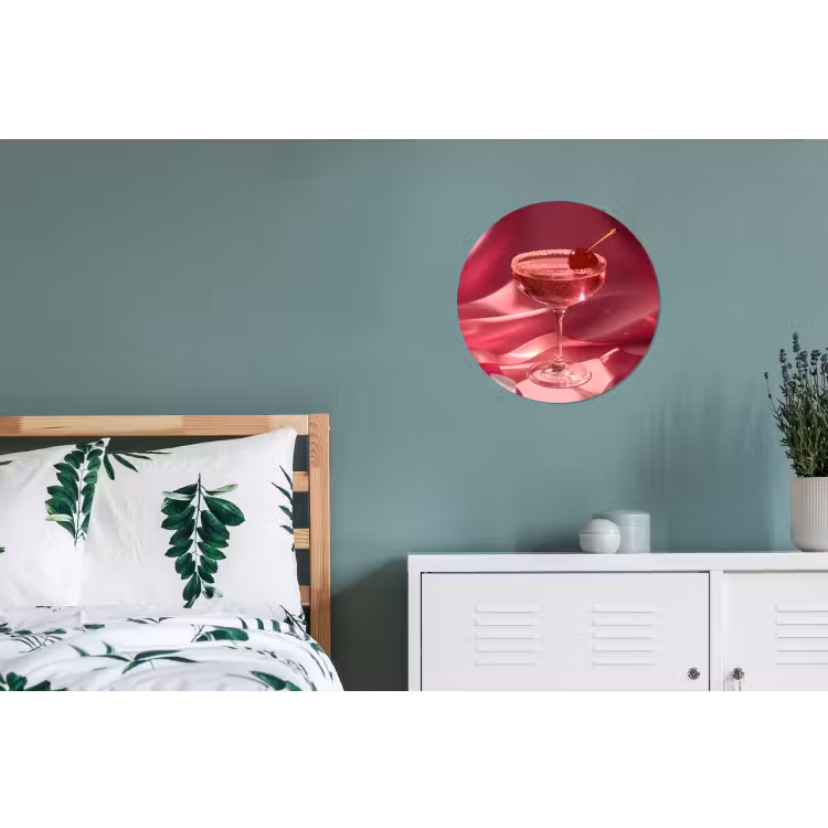 Cocktail - Pink - Luxe Wandcirkel aluminium klein -slaapkamer