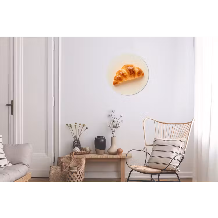 Croissant - Brood - Beige Wandcirkel aluminium klein -woonkamer
