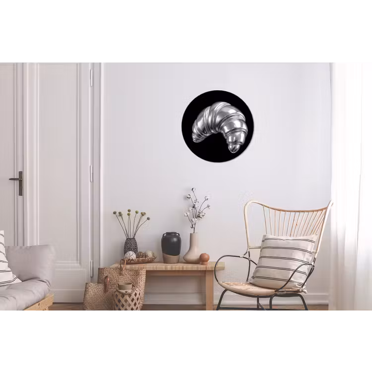 Croissant - Metaal - Zilver Wandcirkel aluminium klein -woonkamer