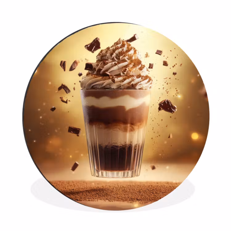 Dessert - Chocolade - Zoet - Eten Wandcirkel aluminium klein -3d