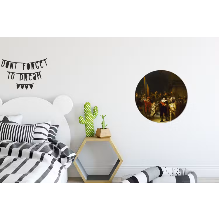 De Nachtwacht - Rembrandt van Rijn Wandcirkel aluminium klein -kinderkamer