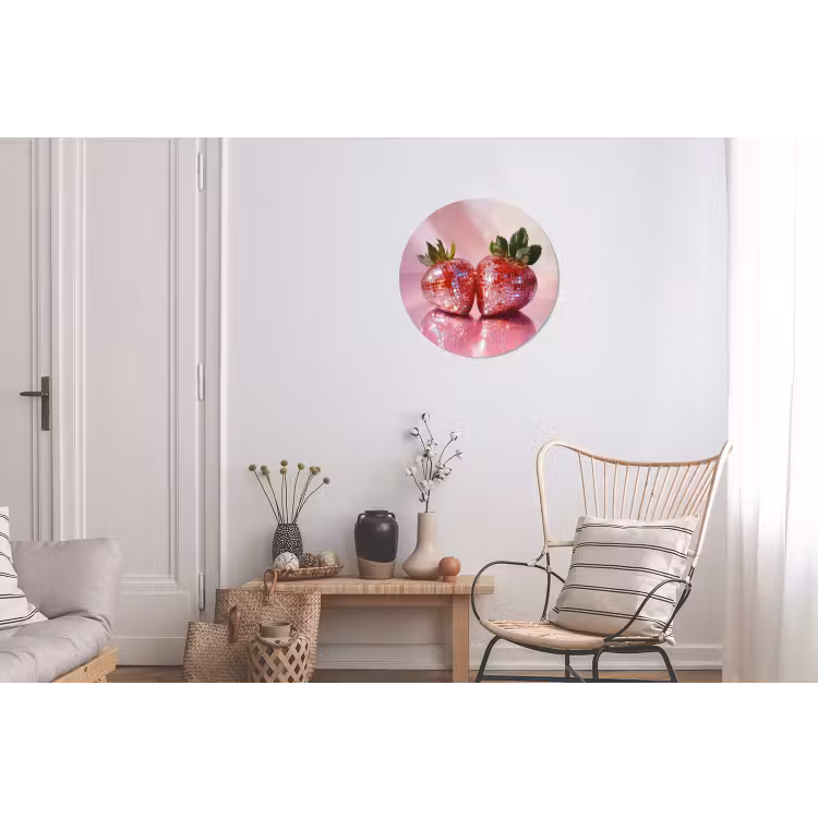 Disco - Fruit - Glitter - Strawberry Wandcirkel aluminium klein -woonkamer