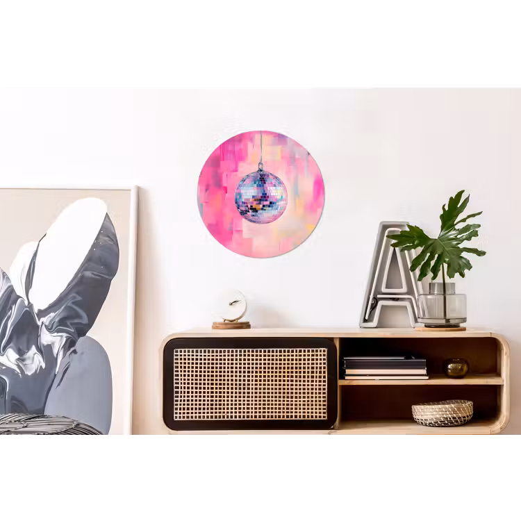 Discobal - Pink - Verf Wandcirkel aluminium klein -kantoor