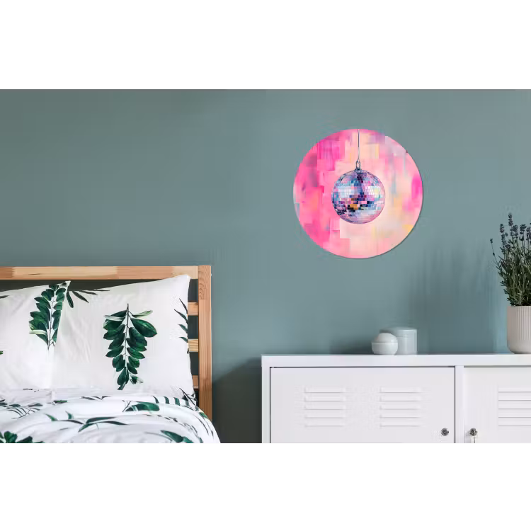 Discobal - Pink - Verf Wandcirkel aluminium klein -slaapkamer
