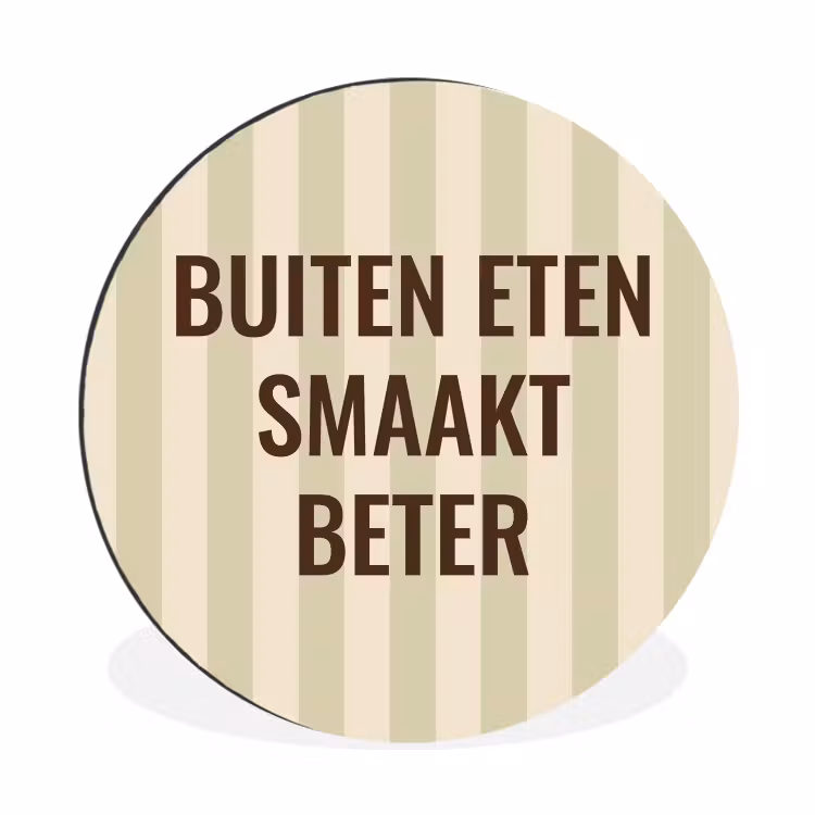 Buiten - Quote - Strepen - Zomer Wandcirkel aluminium klein -3d