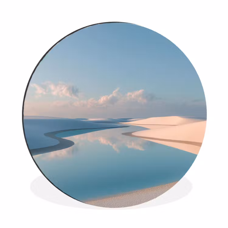 Duinen - Waterplas - Oneindige rust Wandcirkel aluminium klein -3d