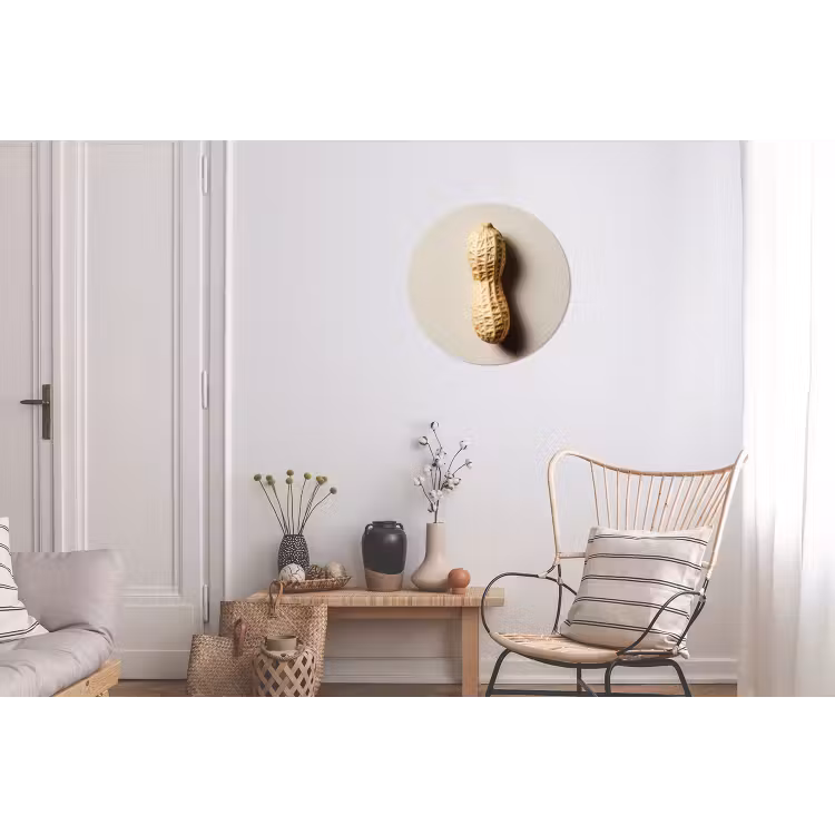 Pinda - Ruw - Beige Wandcirkel aluminium klein -woonkamer