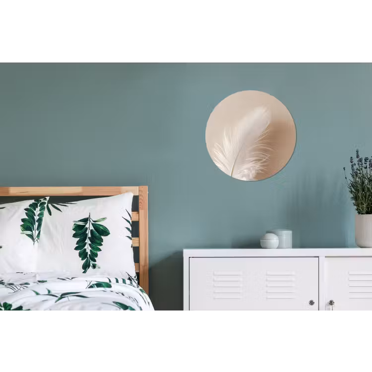 Veer - Minimalistisch - Roze Wandcirkel aluminium klein -slaapkamer