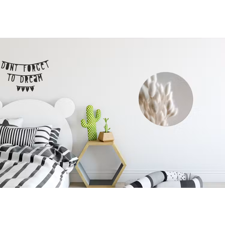 Pluimen - Beige - Minimalistisch Wandcirkel aluminium klein -kinderkamer