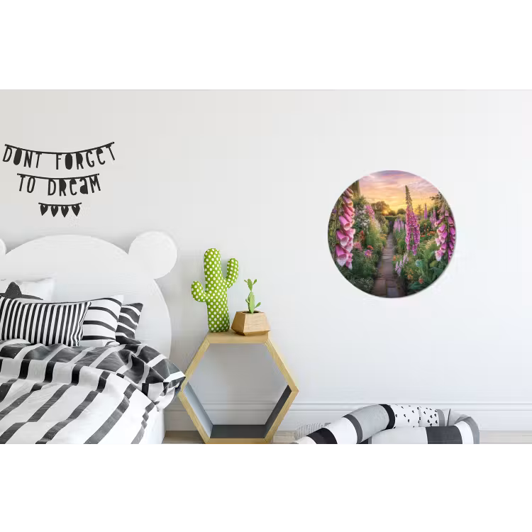 Vingerhoedskruid - Bloemen - Tuin Wandcirkel aluminium klein -kinderkamer