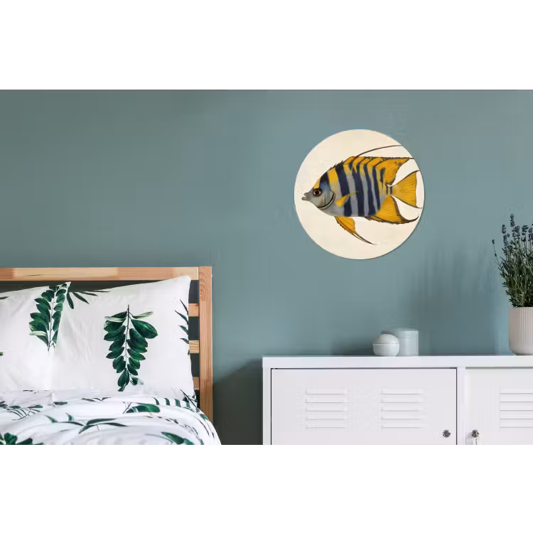 Vis - Sierlijk - Vinnen - Illustratie Wandcirkel aluminium klein -slaapkamer