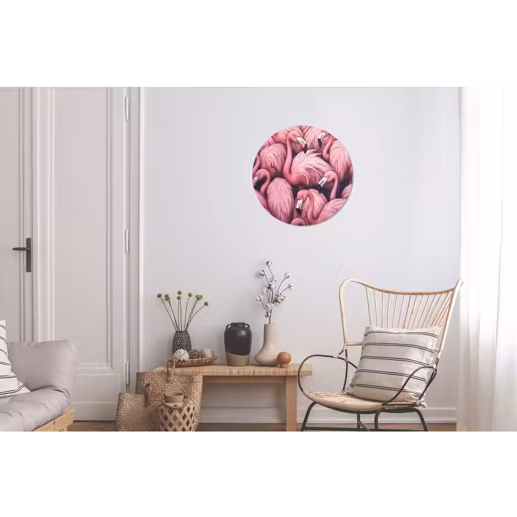Flamingo - Roze - Dieren Wandcirkel aluminium klein -woonkamer