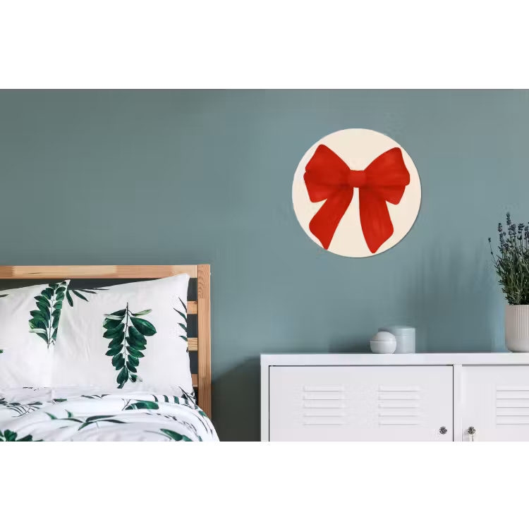 Strik - Symmetrisch - Rood - Lint Wandcirkel aluminium klein -slaapkamer